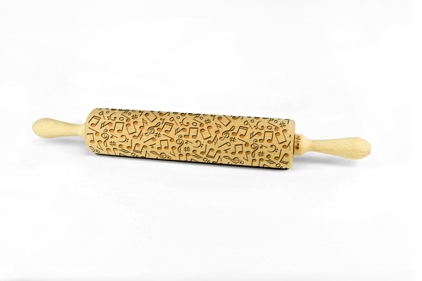 Embossed Rolling Pin MUSIC NOTES